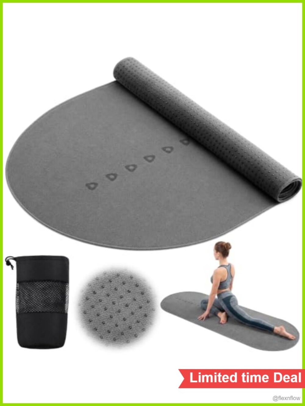 Non Slip Hot Yoga Towel Microfiber Mat Cover 71x26 in Gym Pilates